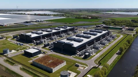 Data center campus supporting cloud computing infrastructure Stock Footage 347236649