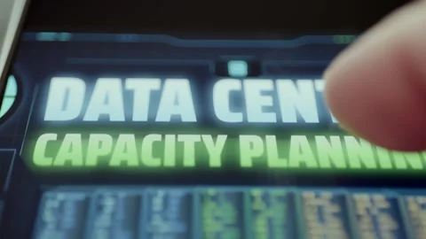 Data Center Capacity Management Dashboard in Close-Up Stock Footage 341870745