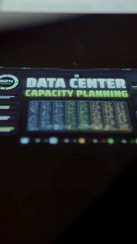 Data Center Capacity Planner Dashboard on Smartphone Stock Footage 341872108