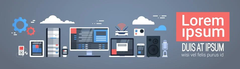 Data Center Cloud Computer Connection Hosting Server Database Synchronize Illustrazione stock