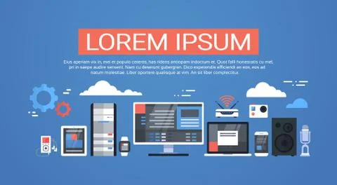 Data Center Cloud Computer Connection Hosting Server Database Synchronize Stock Illustration