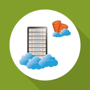 Data center. cloud computing. technology concept Stock Illustration