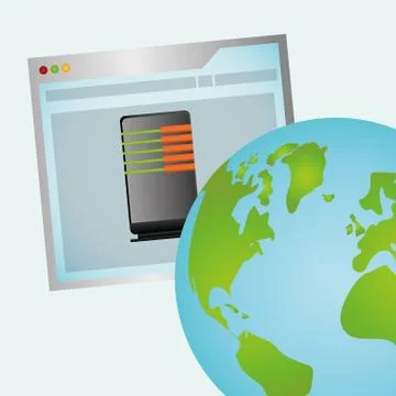 Data center. cloud computing. technology concept Stock Illustration