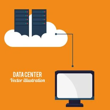 Data center cloud computing technology 스톡 일러스트