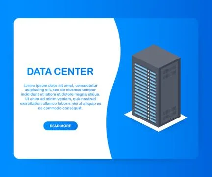 Data Center Cloud Connection Hosting Server Computer Information Database Syn Illustrazione stock