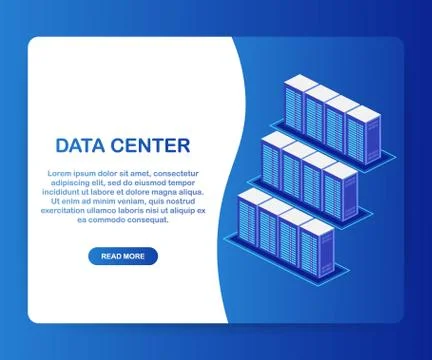 Data Center Cloud Connection Hosting Server Computer Information Database Syn Stock Illustration