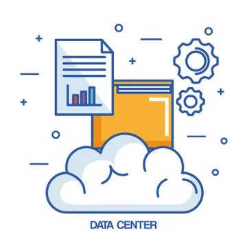 Data center cloud file archive document Illustrazione stock