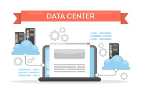 Data center cloud. Illustrazione stock