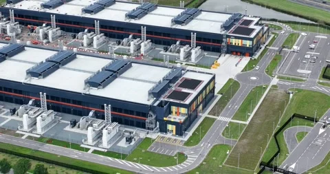 Data center, cloud storage infrastructure, big data server in The Netherlands. Stock Footage 282391808