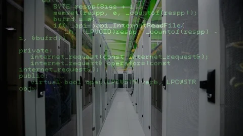 Data center with code Video stock 100006099