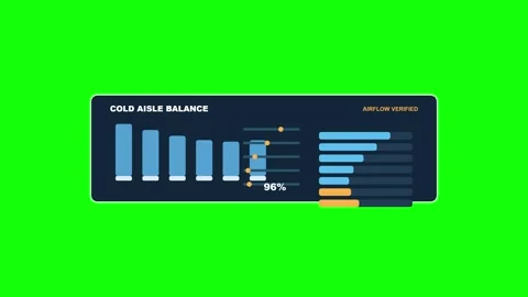 Data Center Cold Aisle Airflow Balanced Green Screen Overlay Vidéo 345216690