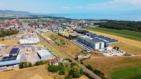 Data Center Complex Near Lake Geneva Stock-Footage 346458222
