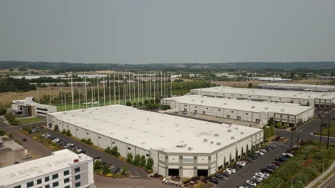 Data Center Complexes in Hillsboro, Oregon Stock Footage 346513277
