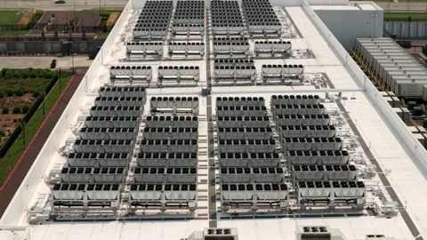 Data Center Complexes in Hillsboro, Oregon Stock Footage 346513640