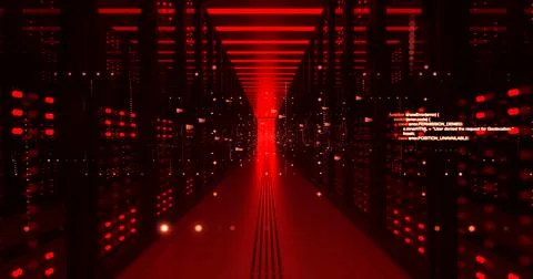 Data Center Computer Racks In Network Security Server Room Cryptocurrency Mining Stock Illustration