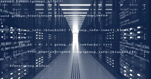 Data Center Computer Racks In Network Security Server Room Cryptocurrency Mining Stock Illustration