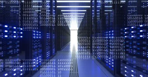 Data Center Computer Racks In Network Security Server Room Cryptocurrency Mining Ilustração Stock