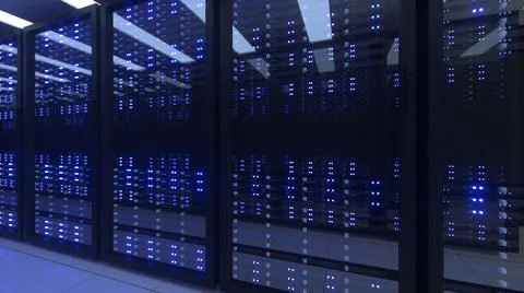 Data Center Computer Racks In Network Security Server Room Cryptocurrency Mining Ilustração Stock