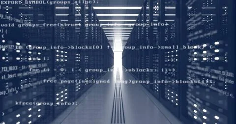 Data Center Computer Racks In Network Security Server Room Cryptocurrency ... Stock Photos