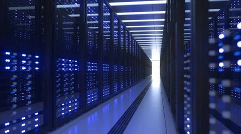 Data Center Computer Racks In Network Security Server Room Cryptocurrency ... Foto stock
