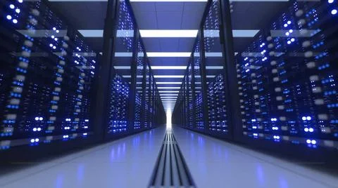 Data Center Computer Racks In Network Security Server Room Cryptocurrency ... Foto stock