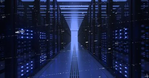 Data Center Computer Racks In Network Security Server Room Cryptocurrency ... 写真素材