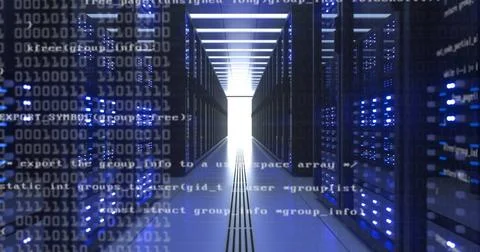 Data Center Computer Racks In Network Security Server Room Cryptocurrency ... Foto stock