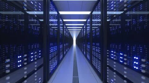 Data Center Computer Racks In Network Security Server Room Cryptocurrency ... Foto stock