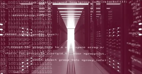 Data Center Computer Racks In Network Security Server Room Cryptocurrency ... Foto stock