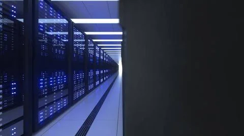 Data Center Computer Racks In Network Security Server Room Cryptocurrency ... Foto stock