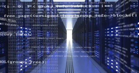 Data Center Computer Racks In Network Security Server Room Cryptocurrency ... Foto stock