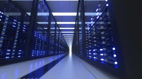 Data Center Computer Racks In Network Security Server Room Cryptocurrency ... Foto stock