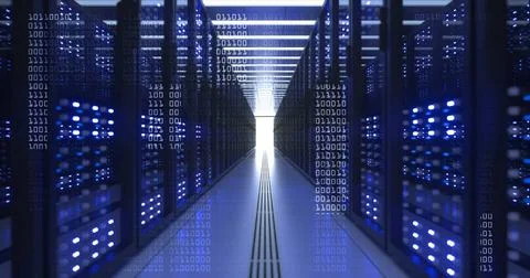 Data Center Computer Racks In Network Security Server Room Cryptocurrency ... Foto stock