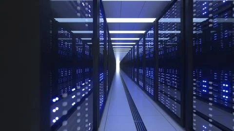 Data Center Computer Racks In Network Security Server Room Cryptocurrency ... Foto stock