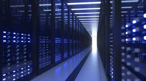 Data Center Computer Racks In Network Security Server Room Cryptocurrency ... Foto stock