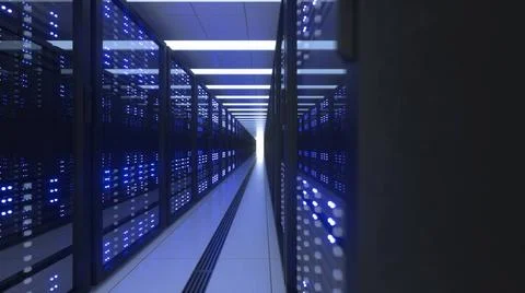 Data Center Computer Racks In Network Security Server Room Cryptocurrency ... Foto stock