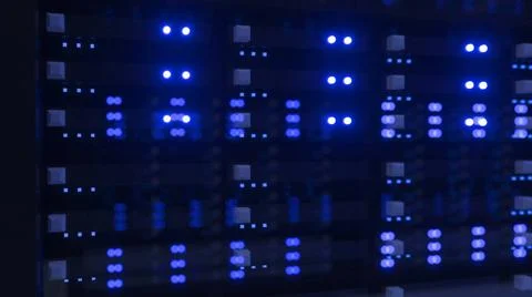 Data Center Computer Racks In Network Security Server Room Cryptocurrency ... Stock Photos