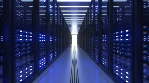 Data Center Computer Racks In Network Security Server Room Cryptocurrency ... 写真素材