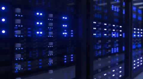Data Center Computer Racks In Network Security Server Room Cryptocurrency ... Foto stock