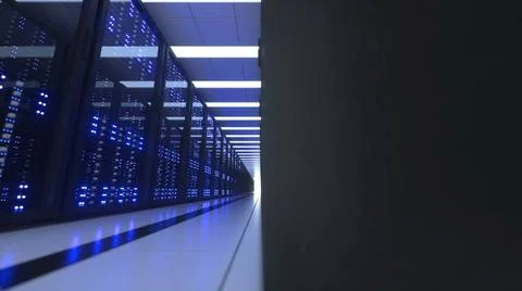 Data Center Computer Racks In Network Security Server Room Cryptocurrency ... Foto stock