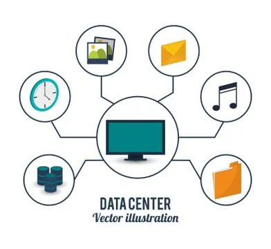 Data center computer service storage Stock Illustration