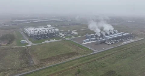 Data center, computing center, in Fredericia, Denmark, hyperscaler, IT Stock Footage 308963492