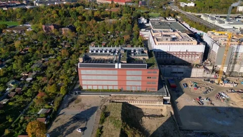 Data center, computing, hyperscaler servers. Best aerial view flight drone Stock Footage 319657180