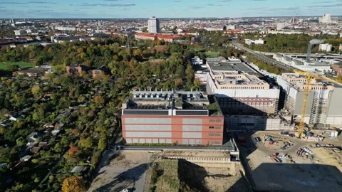 Data center, computing, hyperscaler servers. Nice aerial view flight drone Video stock 319657763