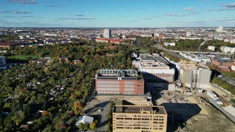 Data center, computing, hyperscaler servers. Best aerial view flight drone Stock Footage 319825665