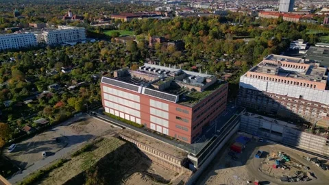 Data center, computing, hyperscaler servers. Smooth aerial view flight drone Stock Footage 319825790