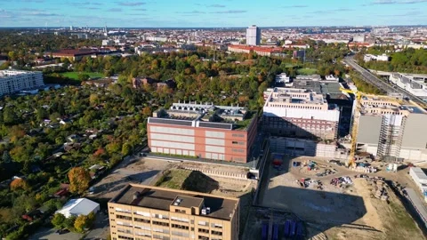 Data center, computing, hyperscaler servers. Unique aerial view flight drone Video stock 319828708