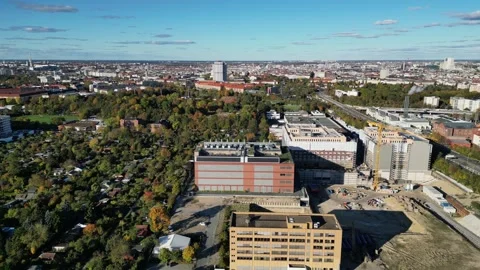 Data center, computing, hyperscaler servers. Lovely aerial view flight drone Video stock 319830288