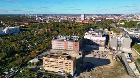 Data center, computing, hyperscaler servers. Magic aerial view flight drone Video stock 319830292