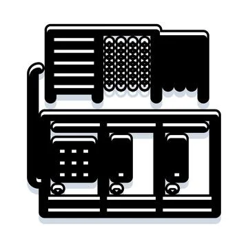 Data center computing network server infrastructure icon Stock Illustration